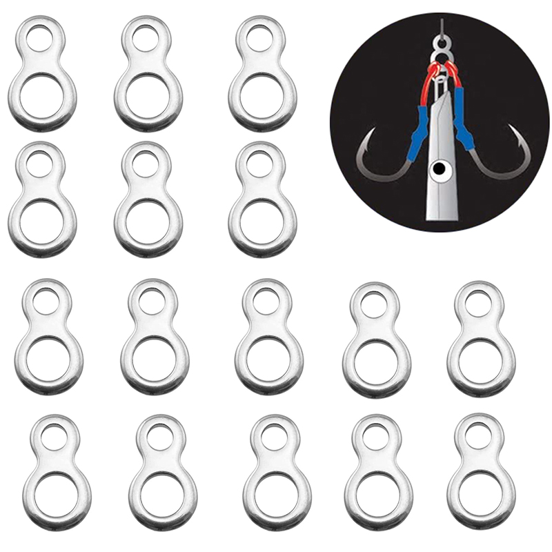 Fishing Lure Jig - 10-50 Stück Edelstahl Angeln Massiv ring