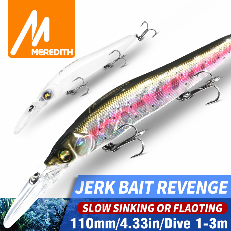 Fishing Lure Spinnerbait - MEREDITH Minnow Wobbler Angelköder, 110 mm,