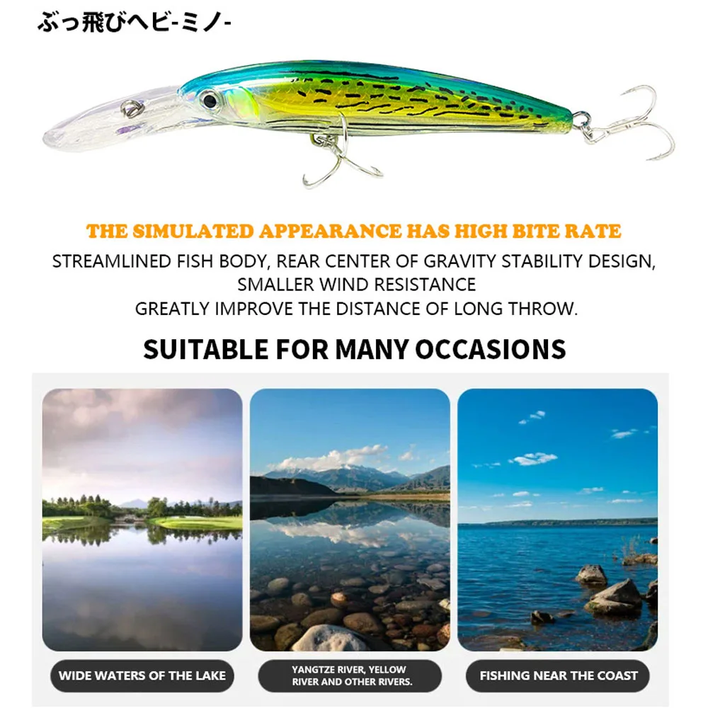 140 mm 47 g große Trolling-Min – Fishing Lure Jerkbait Bewertung und Preis